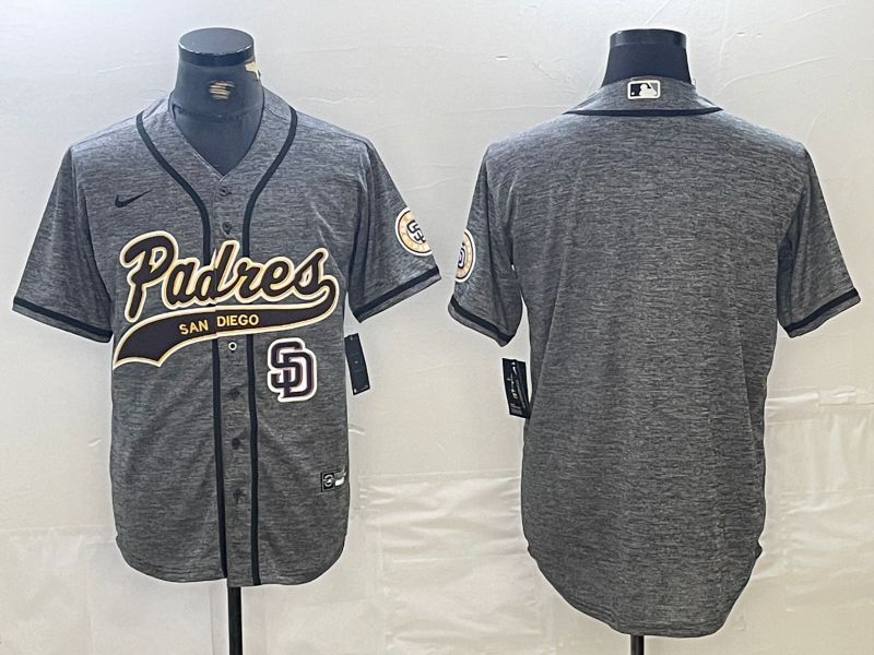 Men San Diego Padres Blank Grey Jointly 2024 Nike MLB Jersey style 2
